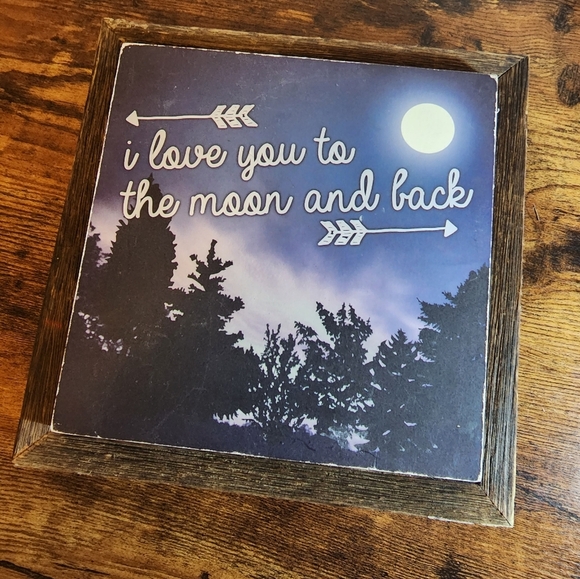 Art Print Dual Inset Block Wall Art Moon Love Homestead Wall Decor Cottagecore - Picture 4 of 9